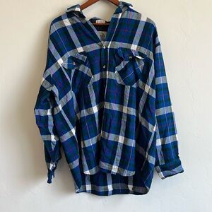 plaid long sleeve button down shirt, Size XL